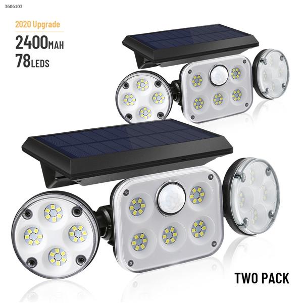 78LED solar three-head induction wall lamp (two packs) Solar Charge TG-TY051