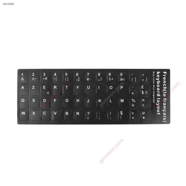FR Keyboard Sticker,Black with White letter. Change keyboard language layout by stick lables on keyboard keys. Sticker FR