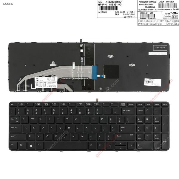 HP ProBook 450 G3 455 G3 470 G3 BLACK FRAME BLACK(Backlit,With Point Stick, For Win8) US 9Z.NCGBV.201 6037B0115101 Laptop Keyboard (OEM-A)
