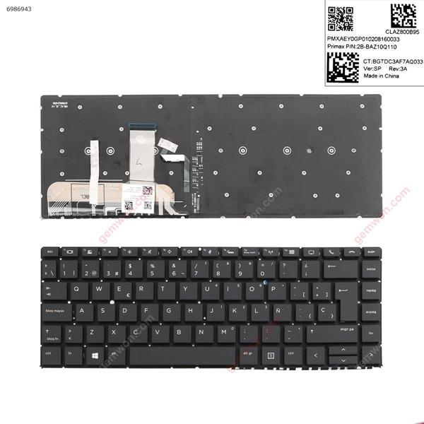 HP EliteBook Folio 1040 G5 BLACK ( without frame , Backlit,Win8) SP 2B-BAZ10Q110 Laptop Keyboard (Original)