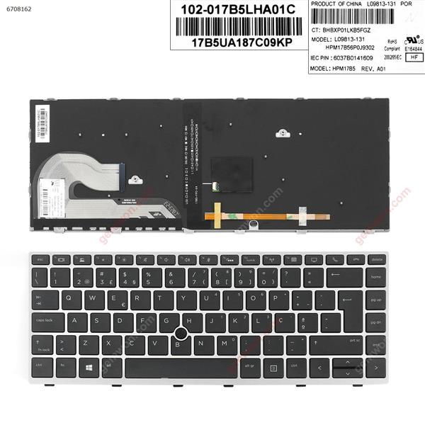 HP EliteBook 840 G5 SILVER FRAME BLACK (with point ， Backlit,Win8) PO 6037B0141609 Laptop Keyboard (OEM-A)