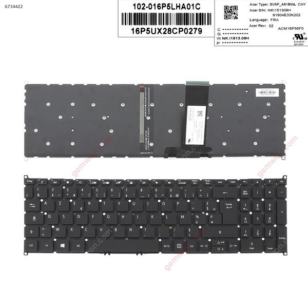 ACER SP515-51    BLACK  (Backlit  ,Big Enter   ) FR NKI151309H Laptop Keyboard (OEM-A)