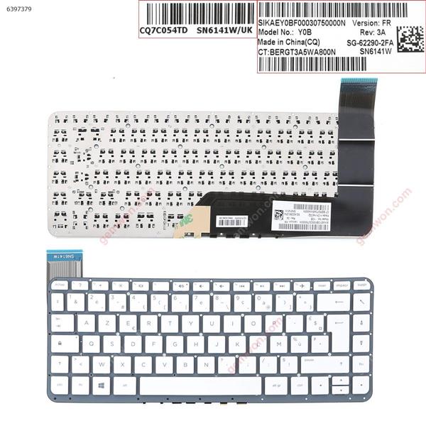 HP 14-p000   WHITE  , Without  Backlit ,   Big Enter   FR CQ7C054TD Laptop Keyboard (OEM-A)