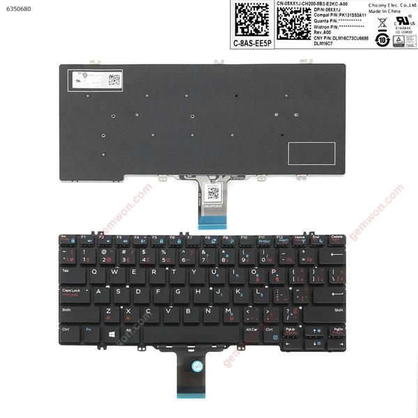 DELL 7280 black (without backlit,small enter) CA/CF PK131S53A11 Laptop Keyboard (OEM-A)