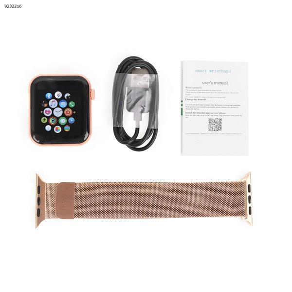 C300 Smart Watch 1.54 Square Screen Bluetooth 4.0 Sports Pedometer Heart Rate Watch  rose gold steel Smart Wear C300