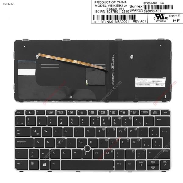 HP EliteBook 820 G3 SILVER FRAME BLACK (Backlit,with point,Win8)  LA 6037B0112910 V151426BK1 Laptop Keyboard (OEM-A)