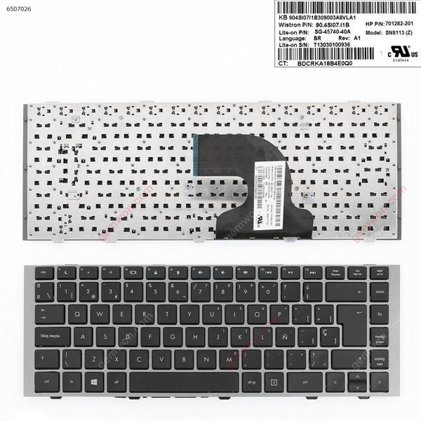 HP 4440s 4440 4441 SILVER FRAME BLACK WIN8  SP 90.4SI07.I1B Laptop Keyboard (A)