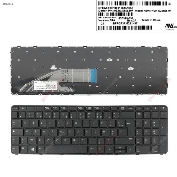 HP ProBook 450 G3 455 G3 470 G3  BLACK FRAME   BLACK, FR 837549-051 Laptop Keyboard (OEM-A)