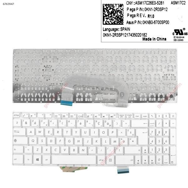   ASUS X705   WHITE (  Without  Backlit  ,Big Enter  ,Cable  Folded  ) FR 0KN1-2R3SP12 Laptop Keyboard (OEM-A)