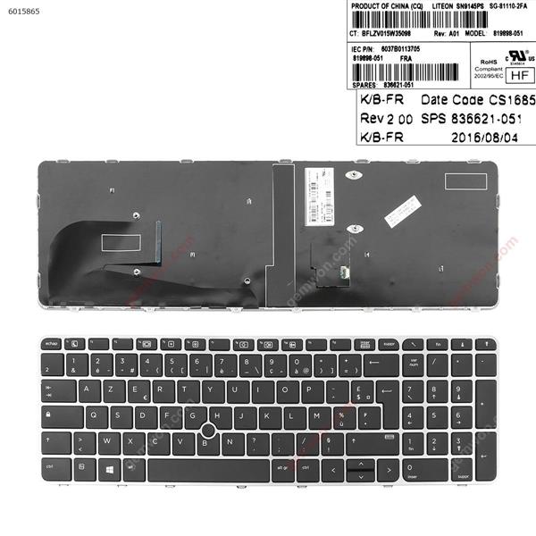 HP EliteBook 755 G3 850 G3 850 G4 ZBook 15u G3 G4 SILVER FRAME BLACK (with point,Without  Backlit ,Win8)  FR 6037B0113705 Laptop Keyboard (OEM-A)