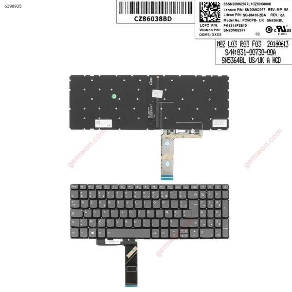 Lenovo IdeaPad 320-15ABR 320-15IAP 320-15AST 320-15IKB 320-15ISK GRAY win8(Without FRAME,  Backlit, Cable  Folded)  FR SN20M62977 Laptop Keyboard (OEM-A)