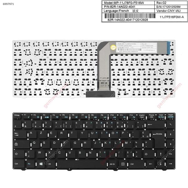 ACER Z1401   BLACK  (Without  Backlit   ,Big Enter   ) FR 82R-14A022-4041 Laptop Keyboard (OEM-A)
