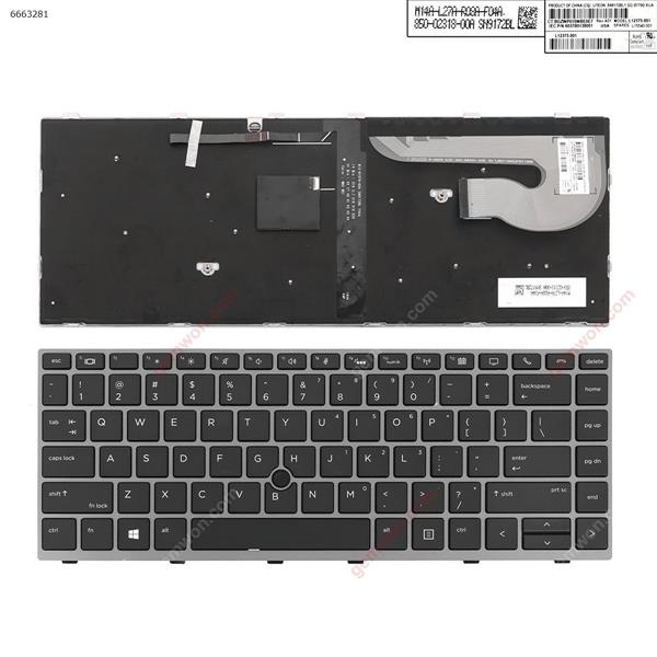 HP EliteBook 840 G5 GARY FRAME BLACK (with point, Backlit, Win8) )（The back buckle is broken） US 6037B0138001 Laptop Keyboard (OEM-A)