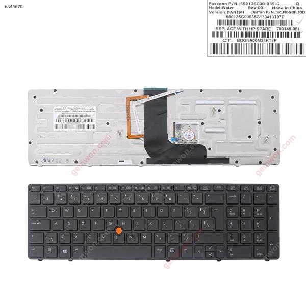 HP 8560W 8570W GRAY FRAME GRAY(Backlit,With Point stick ) US 55012SC00-035-G Laptop Keyboard ( )