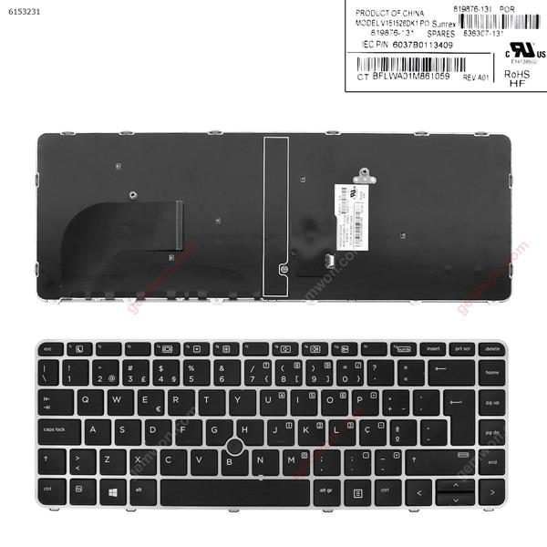HP EliteBook 840 G3  SILVER   FRAME BLACK (with point,,Win8)  PO 6037B0113409 Laptop Keyboard (OEM-A)