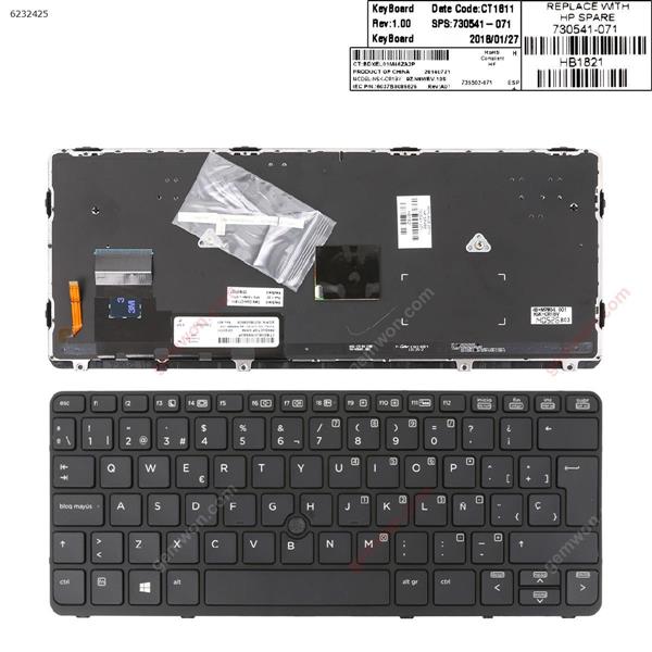 HP EliteBook 820 G1 BLACK FRAME BLACK (Backlit,with point,Win8) SP 6037B0086626 Laptop Keyboard (OEM-A)
