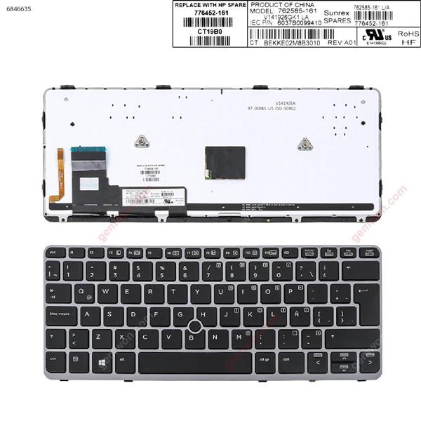 HP EliteBook 820 G1 SILVER FRAME BLACK (Backlit,with point,Win8) LA 6037B0099410 Laptop Keyboard (OEM-A)