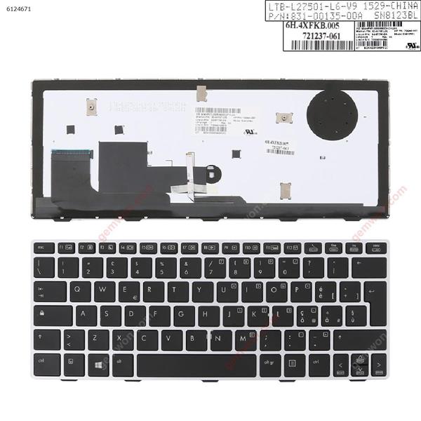 HP EliteBook 810 G1 SILVER FRAME BLACK (Backlit,Win8) IT 90.4XF07.L0E Laptop Keyboard (A+)