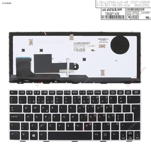 HP EliteBook 810 G1 SILVER FRAME BLACK (Backlit,Win8) PO 90.4XF07.L06 Laptop Keyboard (A+)