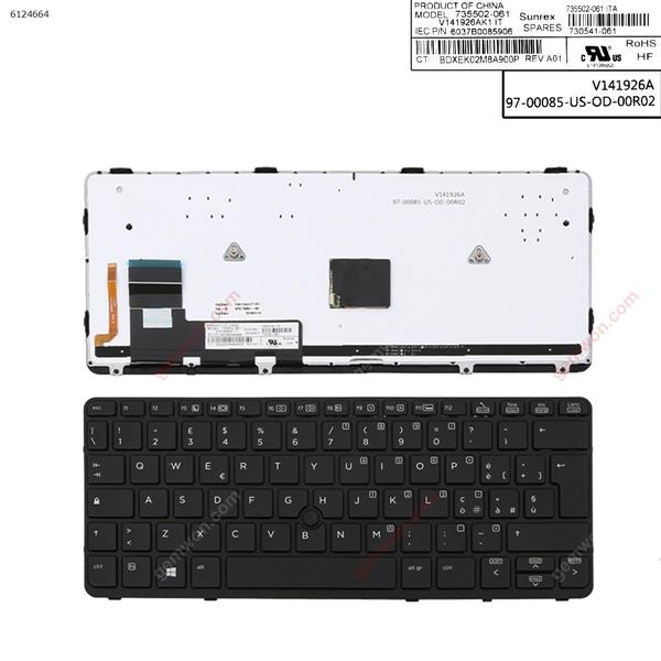 HP EliteBook 820 G1  BLACK FRAME BLACK (Backlit,with point,Win8) IT 6037B0085906 Laptop Keyboard (A+)