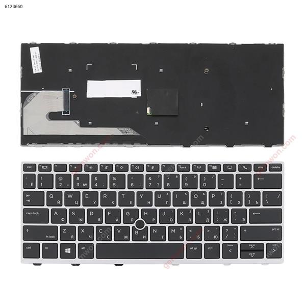 HP EliteBook 830 G5 SILVER FRAME BLACK (with point,Win8) RU 830 G5 Laptop Keyboard (OEM-A)