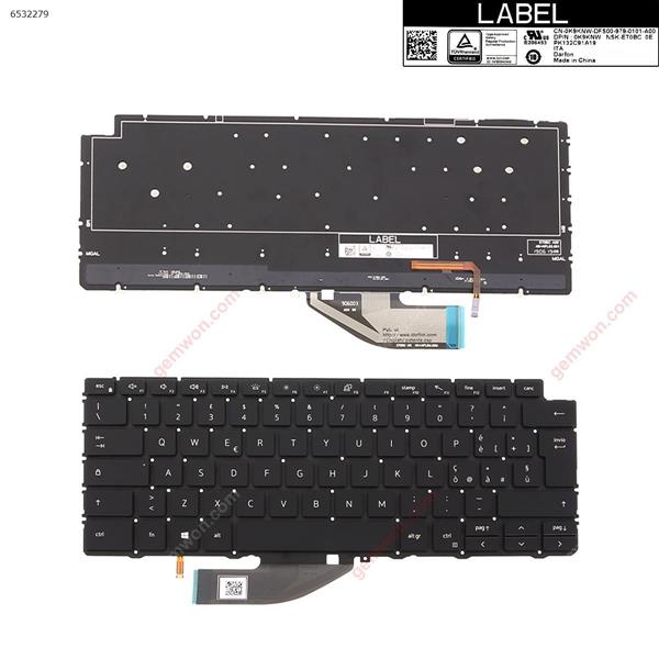 Dell XPS 13 7390 2-in-1   BLACK  (Without FRAME  ,  Backlit  ） IT 0K9KNW Laptop Keyboard (A+)