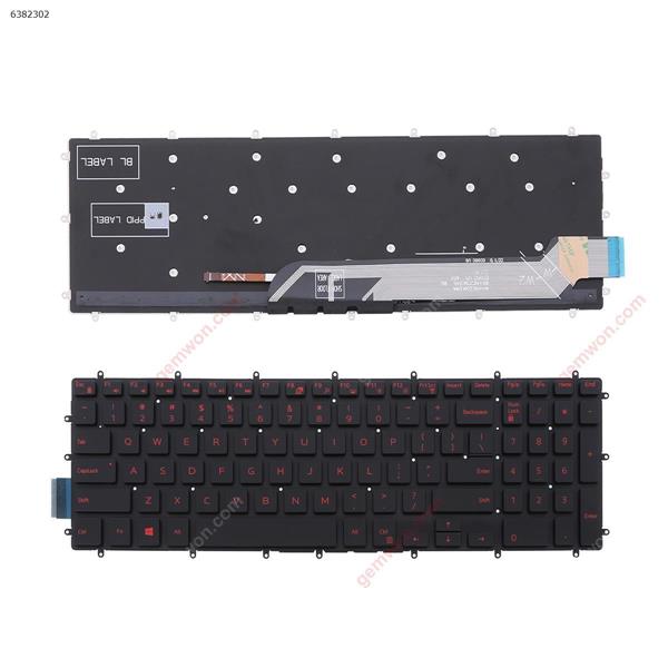 DELL Inspiron Gaming 15-7566  BLACK(Backlit,Red Printing version2,Win8) US N/A Laptop Keyboard (OEM-A)