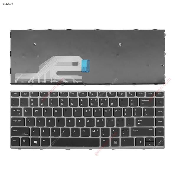 HP Probook 430 G5 440 G5 445 G5 GRAY  FRAME BLACK WIN8 US N/A Laptop Keyboard (OEM-A)