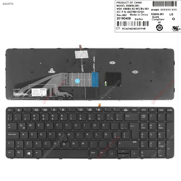 HP ProBook 450 G3 455 G3 470 G3 BLACK FRAME BLACK(Backlit  ， With Point Stick For Win8)  LA 6037B0133101 Laptop Keyboard (OEM-A)