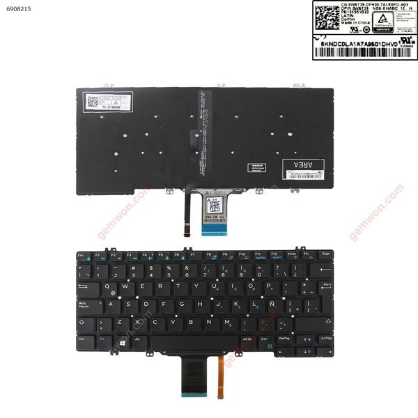  Dell Latitude E5280 E5289 E7280 E7390 BLACK （Backlit） LA 0W6T39 DLM16C86LAJ698 Laptop Keyboard (Original)