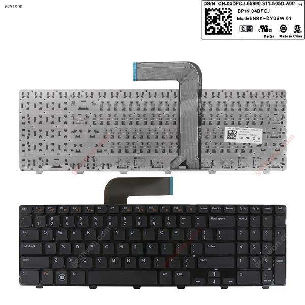 DELL NEW Inspiron 15R N5110 BLACK （BLACK FRAME，without foil film，Win8）OEM US MB350-001 Laptop Keyboard (OEM-B)