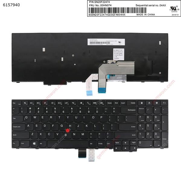 Thinkpad E555 E550 BLACK FRAME BLACK(With Point stick,Win8 ) US SN20F22474 Laptop Keyboard (OEM-A)