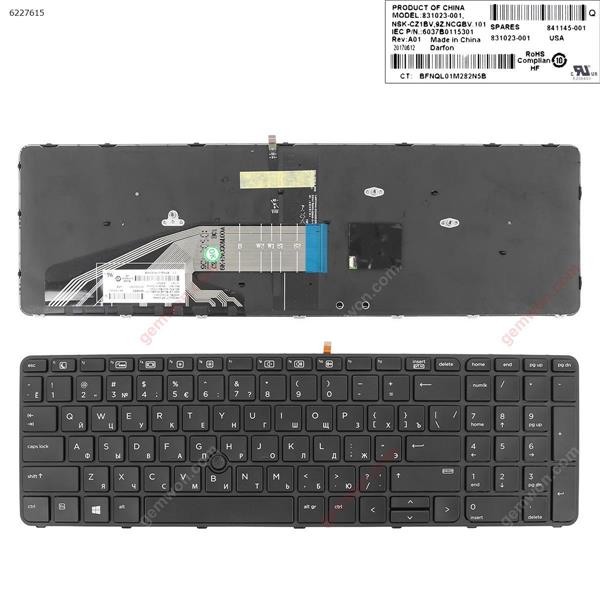HP ProBook 450 G3 455 G3 470 G3 BLACK FRAME BLACK(Backlit  ， With Point Stick For Win8)  RU 6037B0115301 Laptop Keyboard (A+)