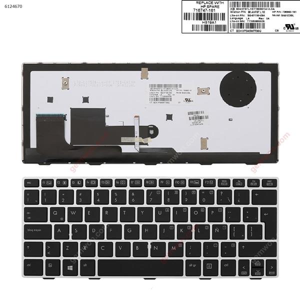 HP EliteBook 810 G1 SILVER FRAME BLACK (Backlit,Win8) LA 90.4XF07.L1E Laptop Keyboard (A+)