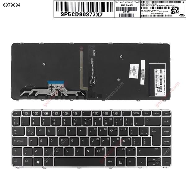 HP EliteBook Folio 1040 G3 SILVER FRAME BLACK (Backlit,Win8)  LA N/A Laptop Keyboard (OEM-A)