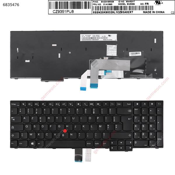 Thinkpad E555 E550 BLACK FRAME BLACK(With Point stick,Win8 )  OEM FR SN20K95329           93A533D        01AX893 Laptop Keyboard (OEM-B)