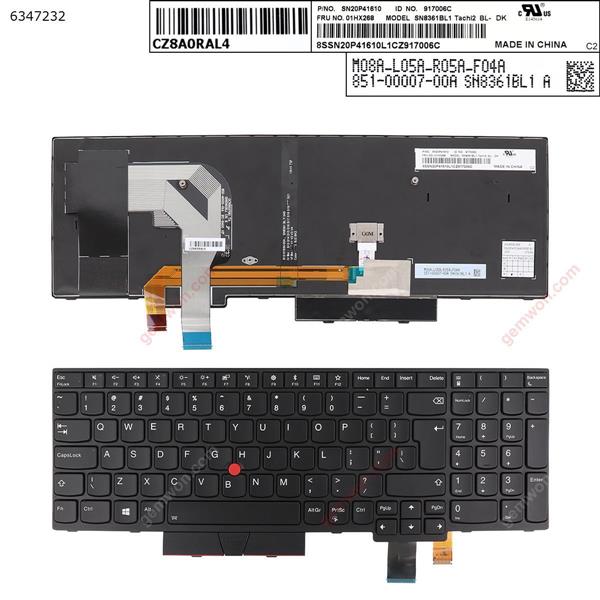 IBM ThinkPad T580 BLACK FRAME BLACK(With Point,Backlit,For Win8)  OEM US N/A Laptop Keyboard (OEM-B)
