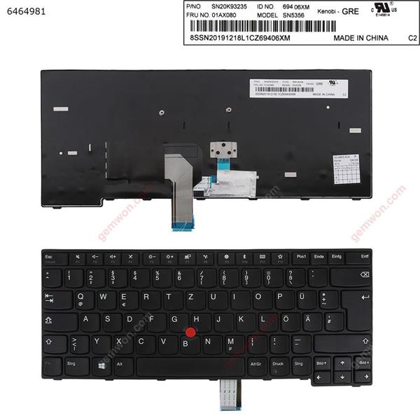 ThinkPad Edge E470 E475 BLACK FRAME BLACK(With Point stick,Win8) OEM GR SN20K93235       694 070Y     01AX080 Laptop Keyboard (OEM-B)