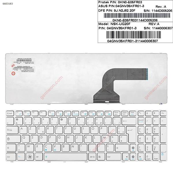 ASUS G73 K52 (G60) WHITE FRAME WHITE FR N/A Laptop Keyboard (OEM-A)