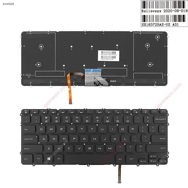 Dell Precision M3800 XPS 15 9530 BLACK (Backlit, without FRAME)  OEM WIN8  US SX163725AS Laptop Keyboard (OEM-B)