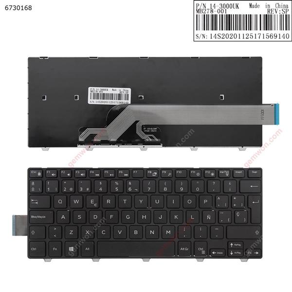 DELL Inspiron 14-3000 5447 5442 5445 7447 Series BLACK FRAME BLACK   OEM  (For Win8) SP 14-3000       MB278-001 Laptop Keyboard (OEM-B)