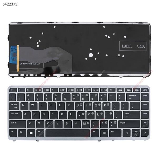 HP EliteBook 840 G1 850 G1 GRAY FRAME BLACK (without point,Backlit,  OEM Win8) US FA03B Laptop Keyboard (OEM-B)