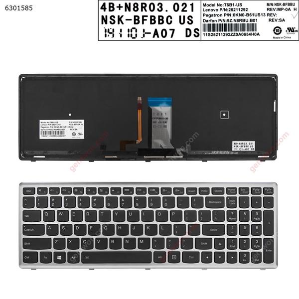 LENOVO U510 SILVER FRAME BLACK Backlit WIN8 US N/A Laptop Keyboard (A+)