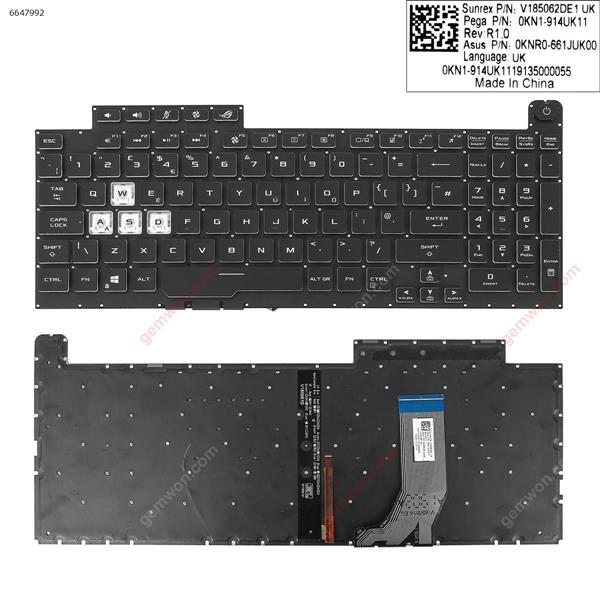 Asus G731GT G731GU black ( Backlit,Without FRAME,WIN8) UK V185062DE1 OKN1-914UK11 OKNR-661JUK00 V185061AE Laptop Keyboard (OEM-A)