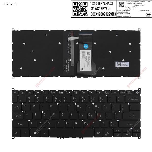 Acer Swift SF114-32  black  (Without FRAME，Backlit ） US N/A Laptop Keyboard (A+)