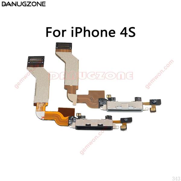 Cable flexible del enchufe del zócalo del puerto de carga del conector de estación de carga USB para el iPhone 4S 4 4G All 