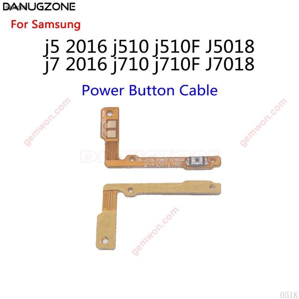 Botón de encendido para Samsung Galaxy J5 2016, J510, J510F, J5108, J7, J710, J710F, J7108, botón de volumen, Cable flexible de encendido/apagado silencioso 10 unidades All 
