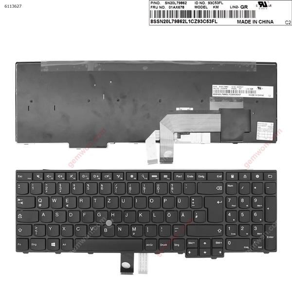 Thinkpad  L560   BLACK FRAME BLACK(With Point stick,Win8 ) OEM GR SN20L79862      93C53Y7      01AX678 Laptop Keyboard (OEM-B)