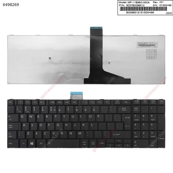 TOSHIBA Satellite C70 BLACK(Big Enter，  For Win8)  US 6037B0096512                    MP-11B96I0-930A Laptop Keyboard (OEM-A)