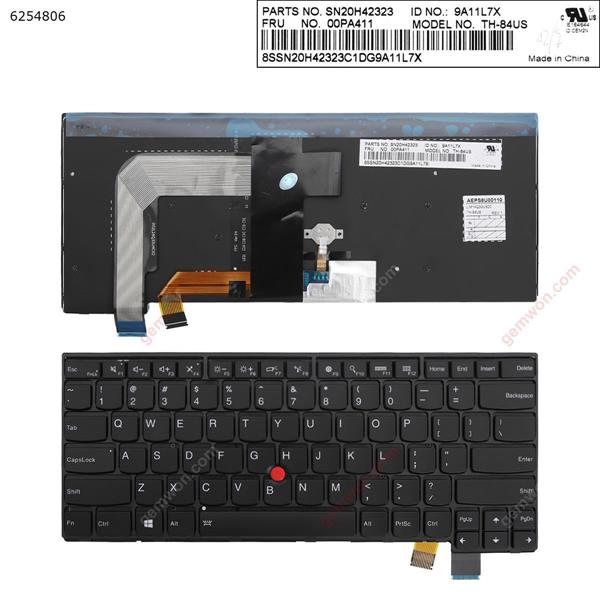 ThinkPad T460S BLACK FRAME BLACK (Backlit,For Win8)  US 002L14Q33LHC02  9A11KYK TH-84 SN20H42323 00PA411 Laptop Keyboard (OEM-A)